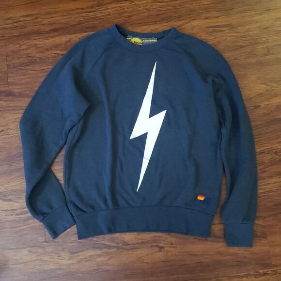 Aviator Nation Tops - Aviator Nation Gray Lightning Chic Edgy Feminine Trendy Retro Athleisure Size XS